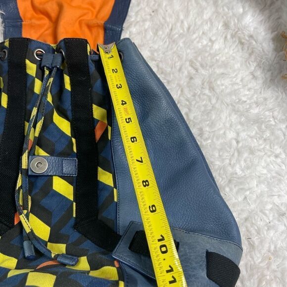 Schuyler & Sons Philadelphia leather Bleu & multi color backpack/Sling b… - Picture 7 of 16